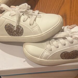 Carters White Sneakers with Glitter Heart size 10